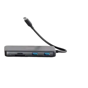 Anker 555 USB-C Hub (8-in-1) — 8-in-1 · HDMI 4K@60Hz · 2× USB-A · USB-C data · SD/microSD · 100W PD · Compact