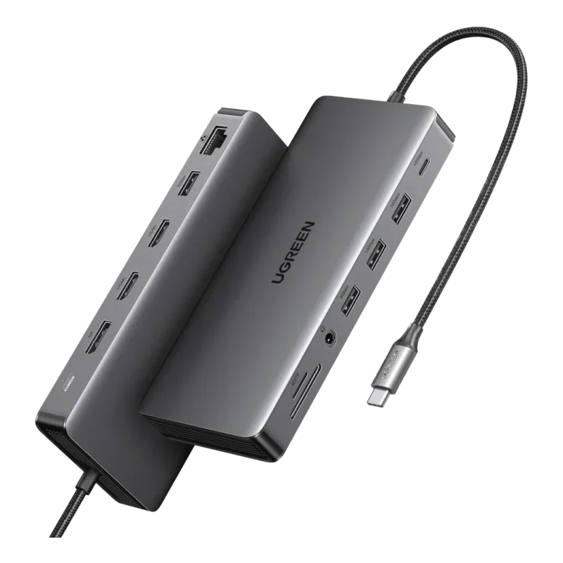 UGREEN Revodok Pro 13-in-1 Hub — 13-in-1 · USB-C · Dual HDMI · 4K@60Hz · 100W PD