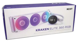 NZXT Kraken Elite 360 RGB AIO — 360mm AIO · 3× 120mm PWM · LCD Screen · RGB · 350W TDP