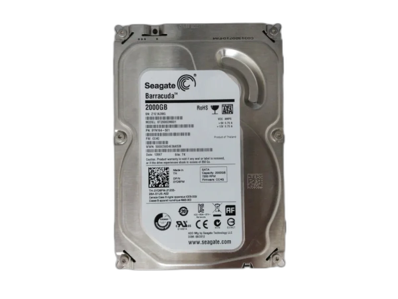 Seagate BarraCuda 2TB 3.5" HDD — 2TB · 7200 RPM · 256MB cache · SATA III