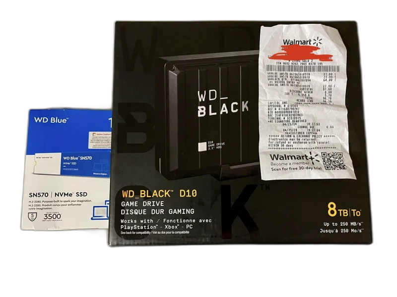 WD Black 8TB 3.5" HDD (7200 RPM) — 8TB · 7200 RPM · 256MB cache · Gaming