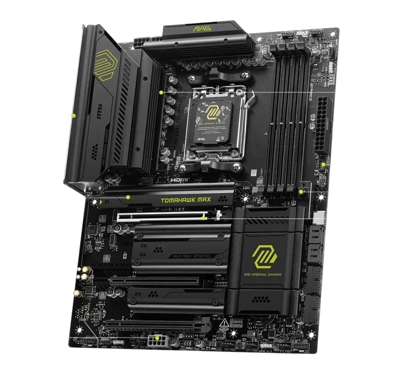 MSI MAG B850 Tomahawk WiFi — AM5 · B850 · DDR5 · ATX · WiFi 7 · PCIe 5.0