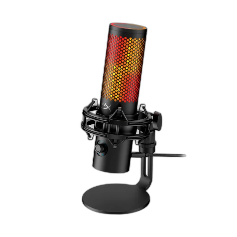 HyperX QuadCast 3 RGB USB Microphone — Condenser · USB-C · 4 patterns · RGB · Shock mount