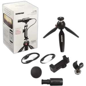 Shure MV88+ Video Kit — Stereo Condenser · Lightning + USB-C · Mobile video kit · iOS/Android
