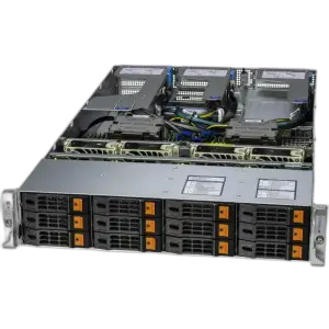 Supermicro AS-2015HS-TNR 2U AMD EPYC Server — 2U · Dual AMD EPYC 9554 · 256GB DDR5 · 8x 2.5-inch NVMe