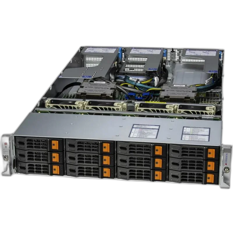 Supermicro AS-2015HS-TNR 2U AMD EPYC Server — 2U · Dual AMD EPYC 9554 · 256GB DDR5 · 8× 2.5" NVMe