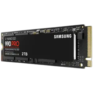 Samsung 990 PRO 2TB NVMe SSD — 2TB · PCIe 4.0 NVMe · 7450 MB/s